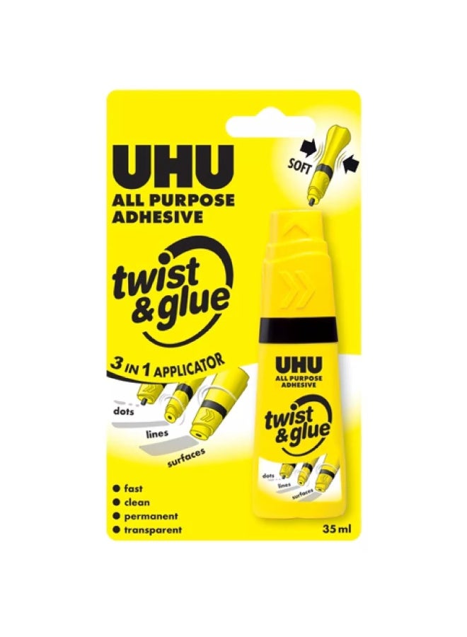 UHU غراء لاصق متعدد الاستخدامات مع موزع دوار سعة 35 مل - Image 1